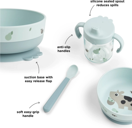 Done by Deer Foodie Tiny farm first mealtime set, blue