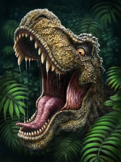 Norimpex diamond painting – attacking dinosaur (30 × 40 cm)