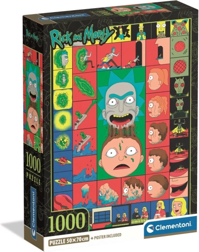 CLEMENTONI sestavljanka RICK AND MORTY: ikonični trenutki, 1000 koščkov