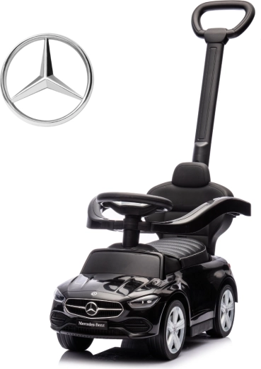 Milly mally vozilo s potisnim ročajem Mercedes‑Benz C‑Class deluxe črno