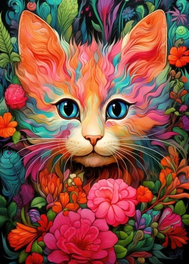 Sestavljanka mucek in cvet 300 koščkov