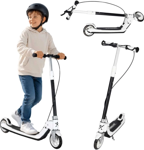 Trike Fix otroški zložljivi skiro z LED kolesi, črn