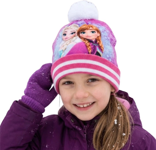 Otroška zimska kapa Disney Frozen Elsa in Anna s cofkom