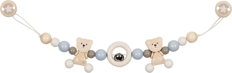 Stroller chain with teddy bear and clips - 1 piece