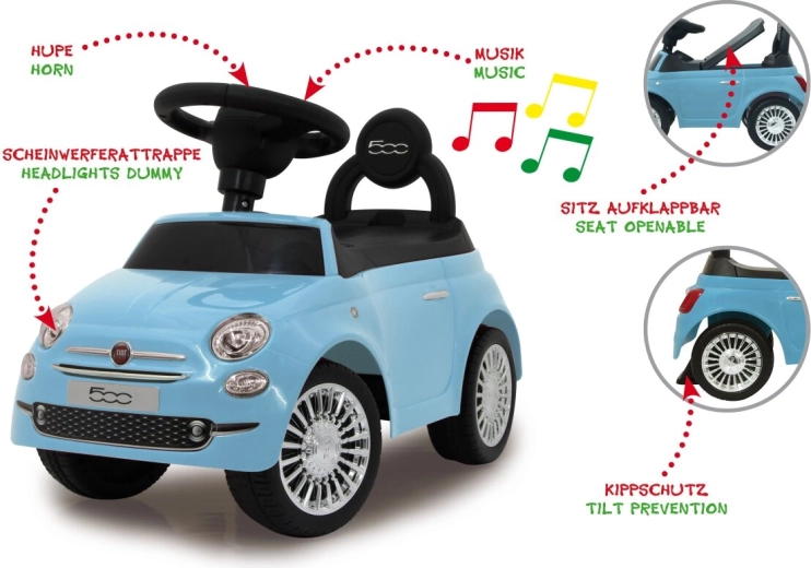 Jamara poganjalec Fiat 500 2v1 moder