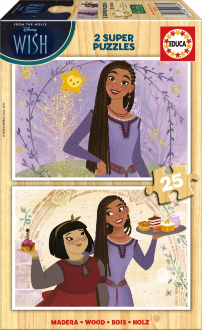 Educa lesene sestavljanke Želje 2×25 kosov