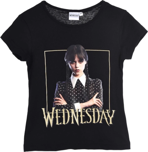 Črna bombažna majica Wednesday