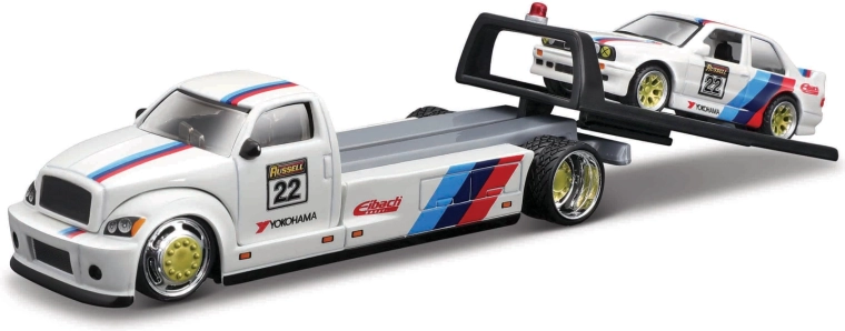 Maisto Elite Transport tovornjak s ploščadjo z BMW M3 1988 1:64