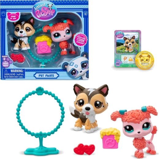 Hasbro Littlest Pet Shop Pet Pairs Jump n' Joy komplet figuric kužkov in dodatkov
