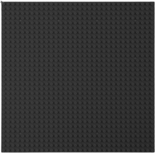 Black building baseplate for construction sets 40 × 40 cm