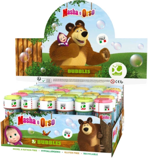 Milni mehurčki Maša in medved 60 ml z mini igro v pokrovčku - 1 kos