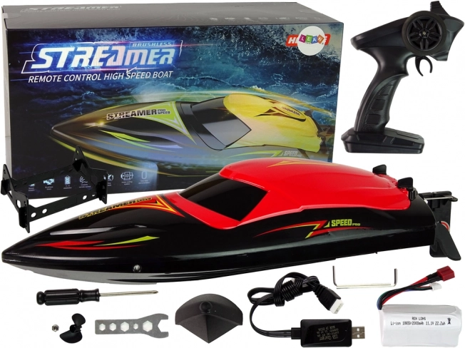 Hitri RC čoln 2,4 GHz rdeč 35 km/h