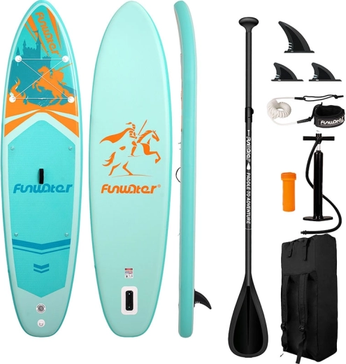 Napenljiv paddleboard Funwater 350 × 86 × 15 cm – all-round SUP komplet (turkizen)