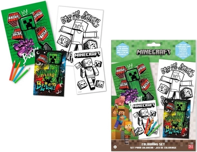 Minecraft sada na vyfarbovanie so samolepkami
