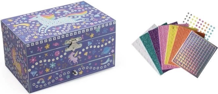 Mozaikna 3D glasbena škatlica za nakit z samorogom Stick & Fun