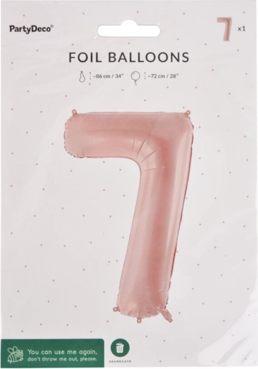 Folijski balon številka 7 bež 72 cm