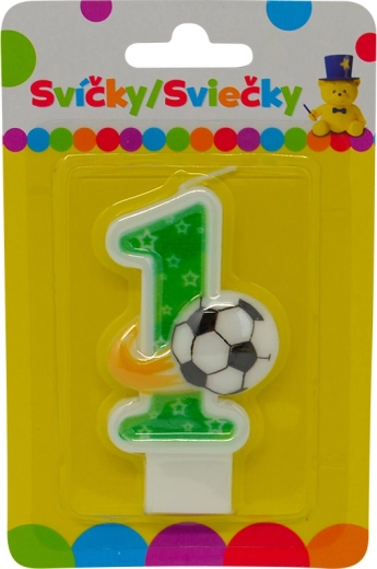 Rojstnodnevna svečka številka 1 z žogo