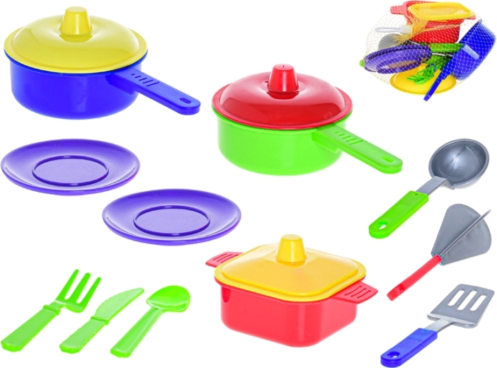 Otroški komplet posode v mrežici