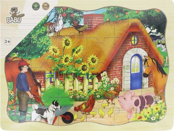 Babu lesene puzzle hišica 24 kosov