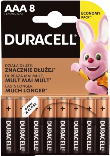 Mikro baterije AAA DURACELL Basic, 8 kos