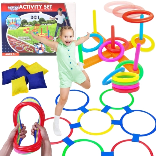 WOOPIE zunanja igralna garnitura 3 v 1 serso, cornhole in ristanc