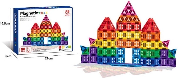 Magnetic Construction Set with 80 Pieces