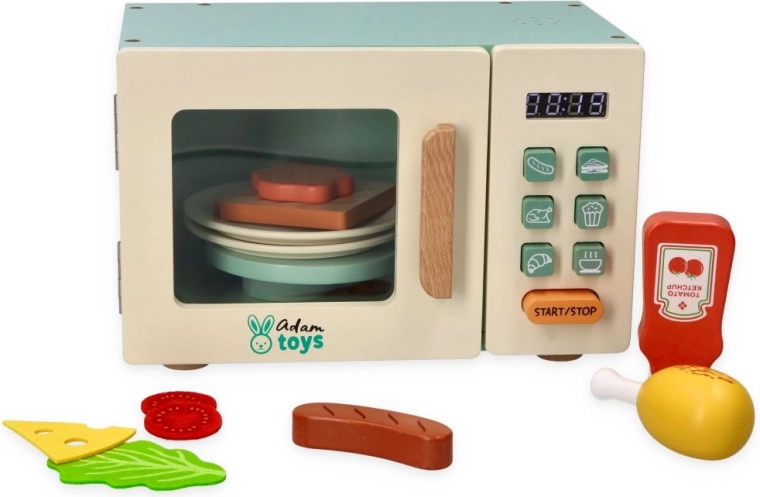 Interaktivna lesena mikrovalovna pečica Adam Toys