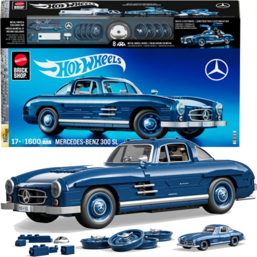 Konstrukcijski set HOT WHEELS Mercedes‑Benz 300 SL 1:12, 1600 koščkov
