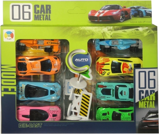 Kovinski avtomobilčki z igralno podlogo, 8 kos