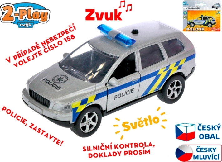 Policijski avto 11 cm z vzvratnim pogonom in lučjo, govori slovensko