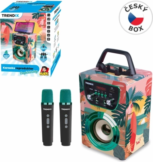 Karaoke zvočnik Tropical Vibes z 2 brezžičnima mikrofonoma