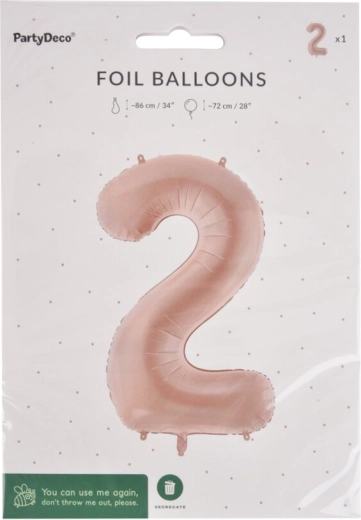 Folijski balon številka 2 bež 72 cm
