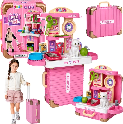 Children’s veterinary suitcase set for cat care with accessories - 1 piece