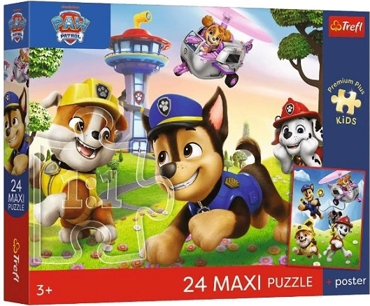 Trefl maxi sestavljanka 24 kosov Tačke na patrulji veseli sprehod + plakat