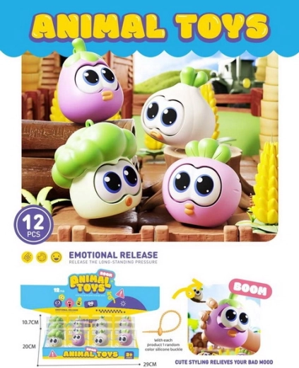 Stresna stiskalna igrača zelenjava 6,8 cm