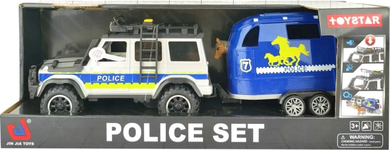 Otroški jeep s prikolico z lučmi in zvoki