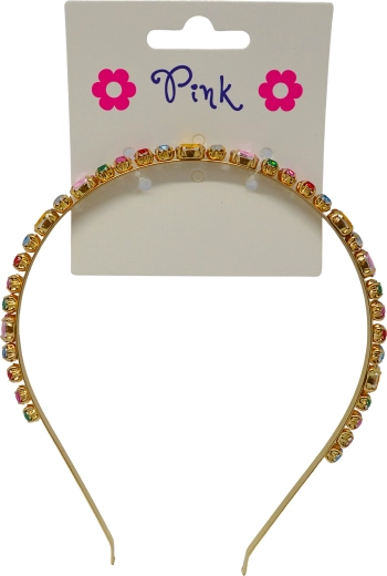 Naglavni trak z barvnim akrilnim diamantom za deklice