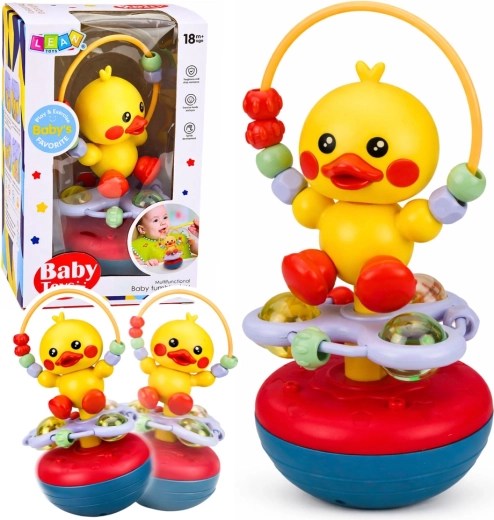 Interaktivna zibajoča se račka s ropotuljico in kroglicami