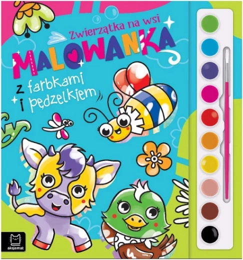 Pobarvanka z barvicami in čopičem – Živali na podeželju