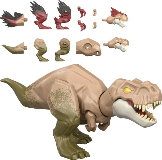 Mattel Jurassic World Mayhem mix-ups 2 v 1 figura dinozavra Tyrannosaurus rex