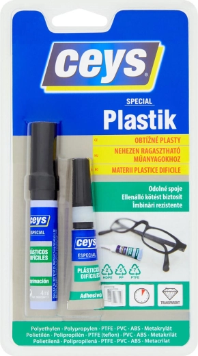 Lepilo za težko lepljive plastike 3 g + 2 ml / 4 ml CEYS