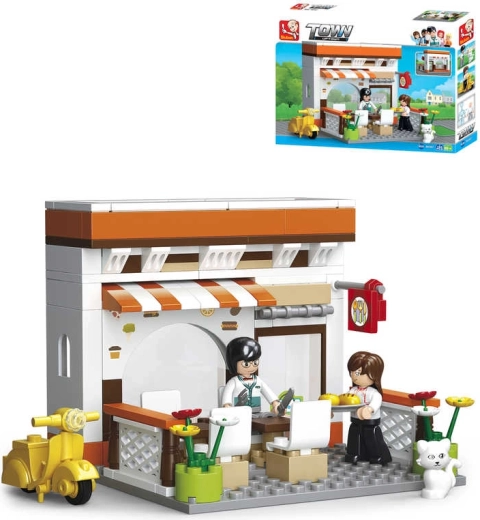 Sluban Town bistro gradbeni set 134 delov + 2 figurici