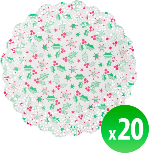 Božični papirnati pogrinjki pod krožnik 16,5 cm, 20 kosov
