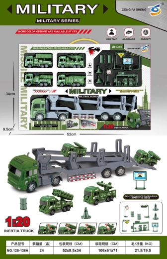 Vojaški komplet s transporterjem, vozili in dodatki