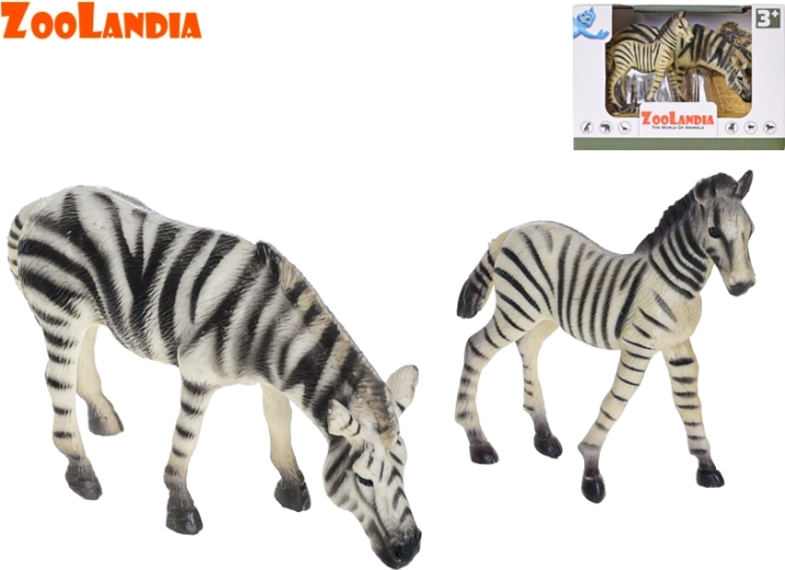 Zebra z mladičem – komplet plastičnih figur ZOOLANDIA