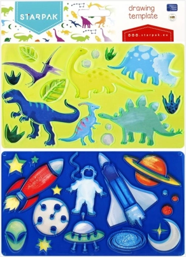 Dinosaur and alien stencils - 1 piece