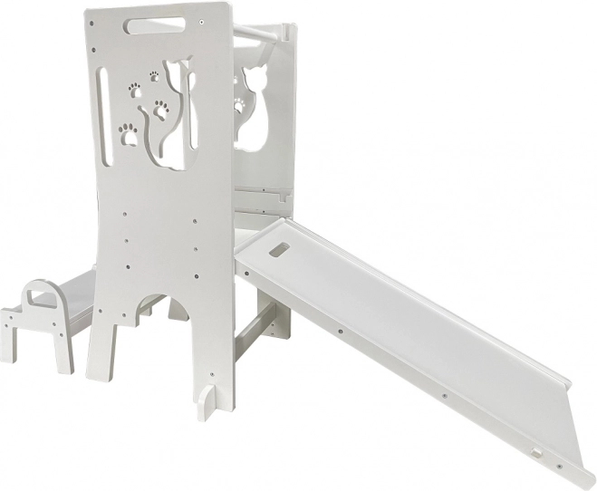 Rastoči učni stolp s kužkom s toboganom in tablo