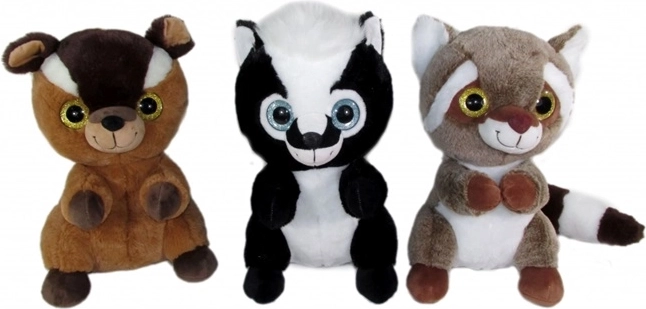 Plišaste gozdne živali 30 cm (rakun, skunk, lemur)