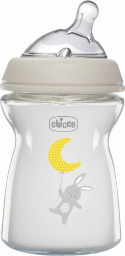 Chicco steklenička za dojenčke Natural Feeling steklena 250 ml proti kolikam, nevtralna, 0m+