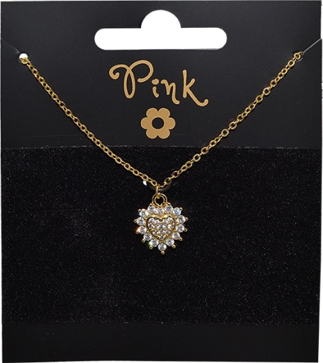 Pozlačena verižica z obeskom srce v soncu